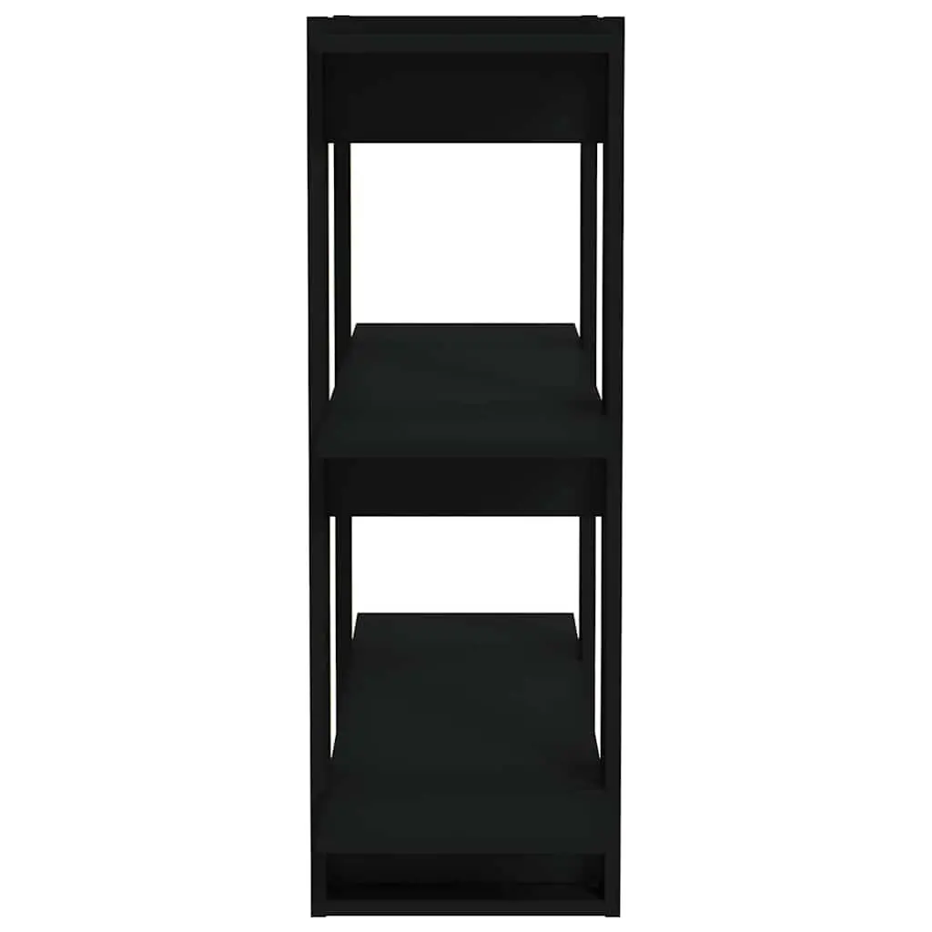 Book Cabinet Room Divider Storage Shelving Unit Black Wooden Standing Bookcase