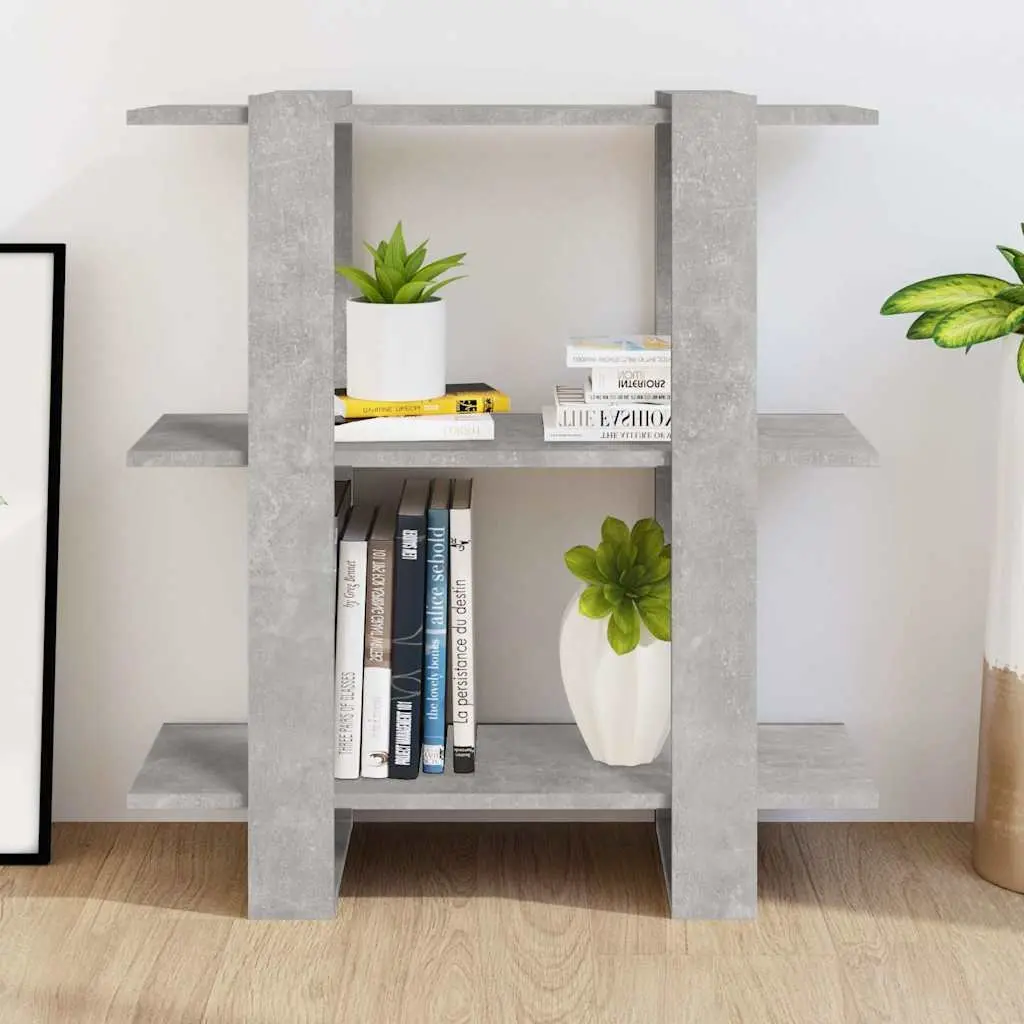 Book Cabinet Wooden Room Divider 80x30x87 cm Grey