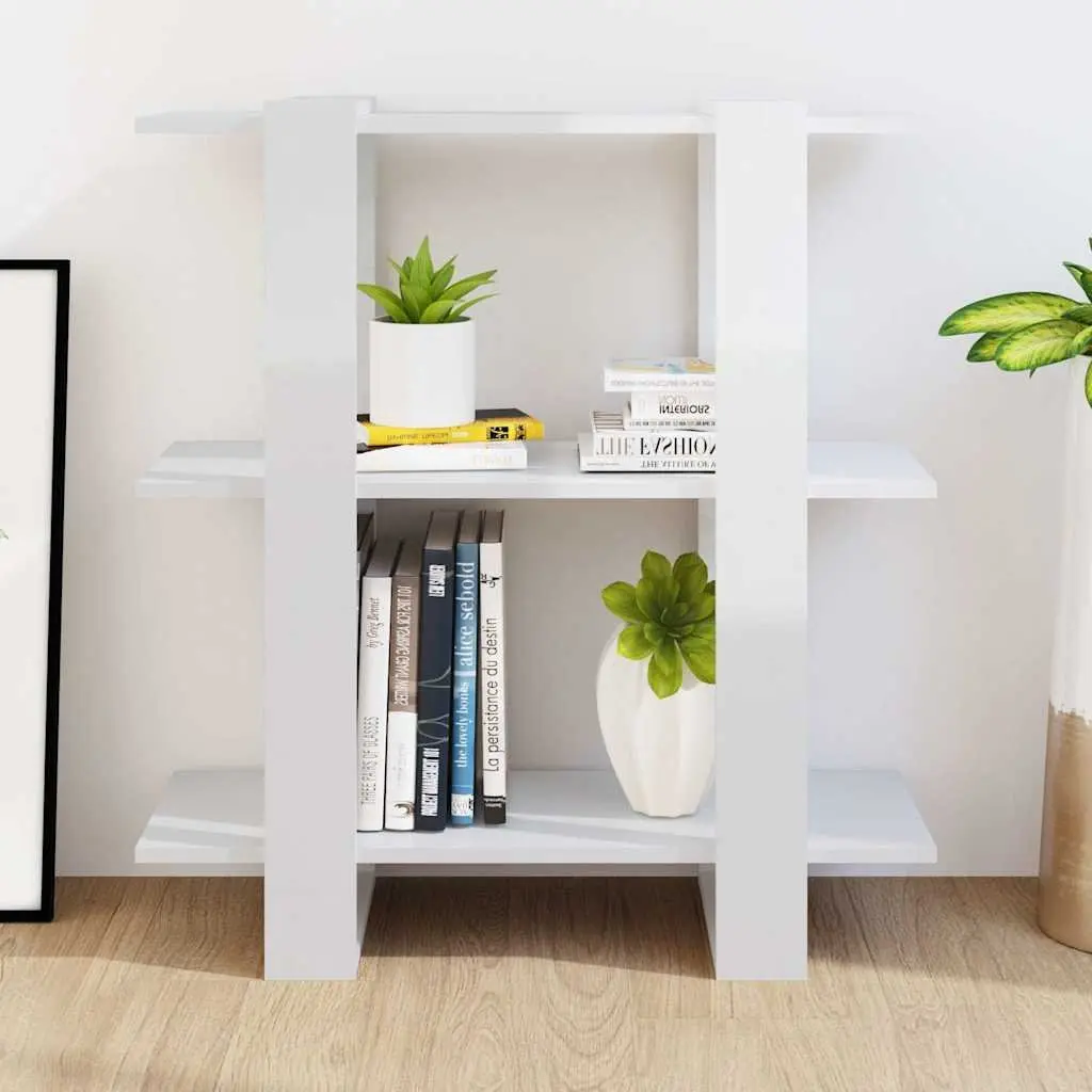 White High Gloss Wooden Book Cabinet Room Divider