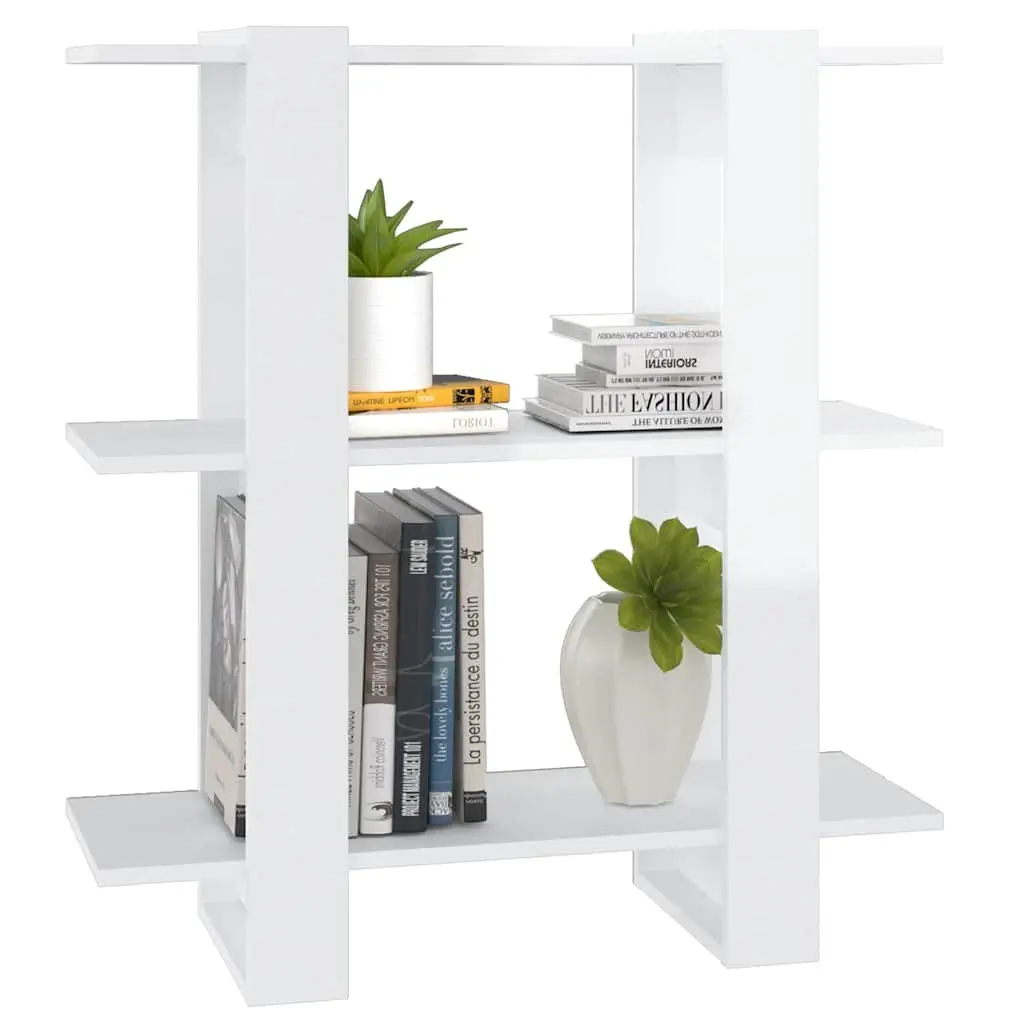 White High Gloss Wooden Book Cabinet Room Divider