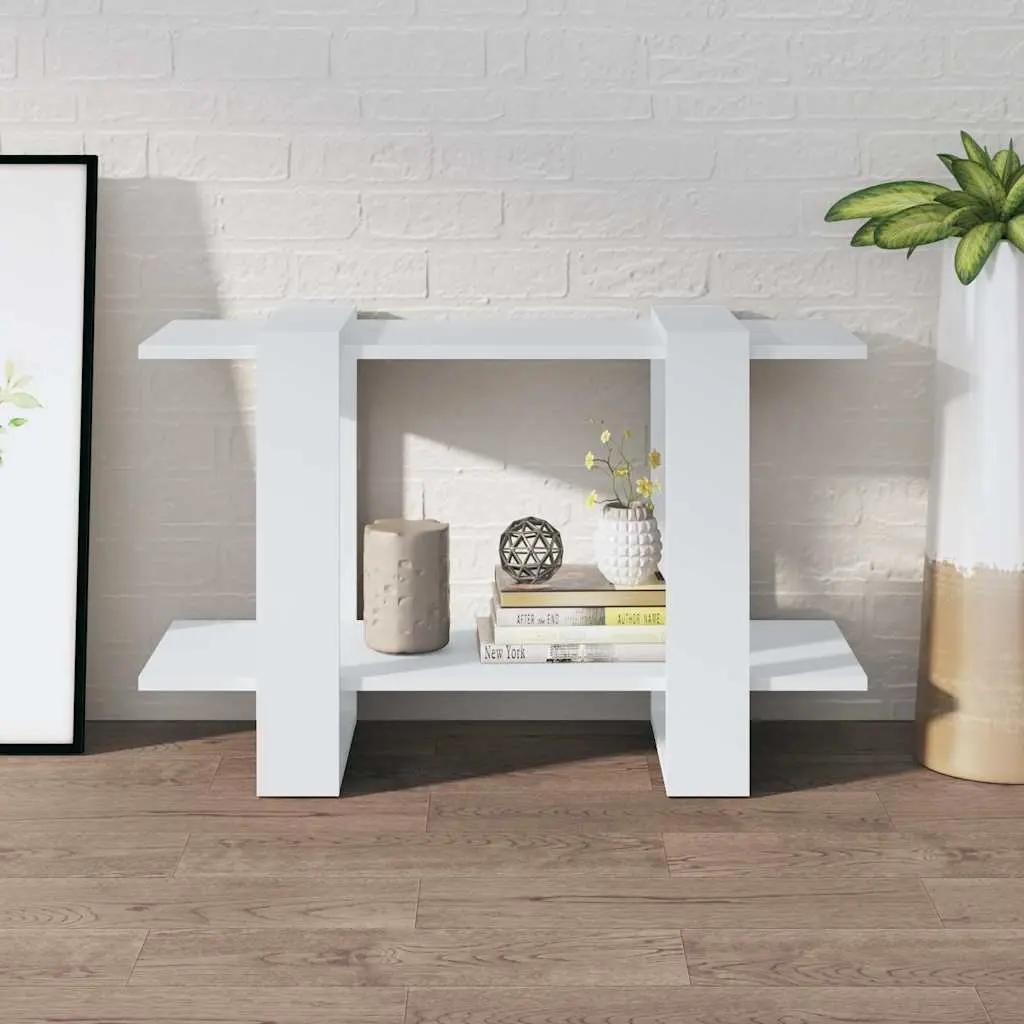 White Book Cabinet Standing Shelf Storage Organiser Room Divider Hallway Display