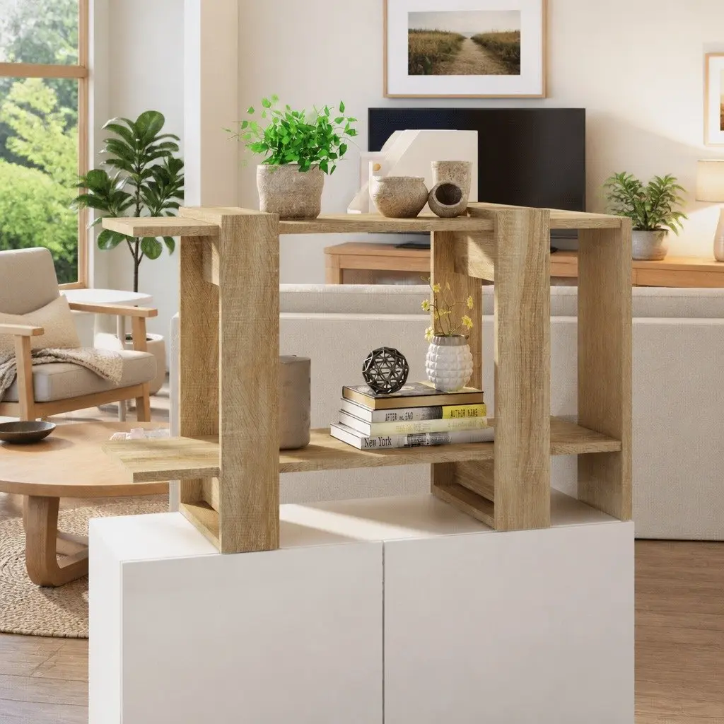 Brown Book Cabinet Room Divider Shelving Unit