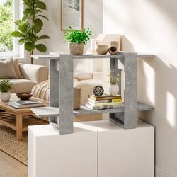 Stylish Grey Book Cabinet Room Divider 80x30x51cm