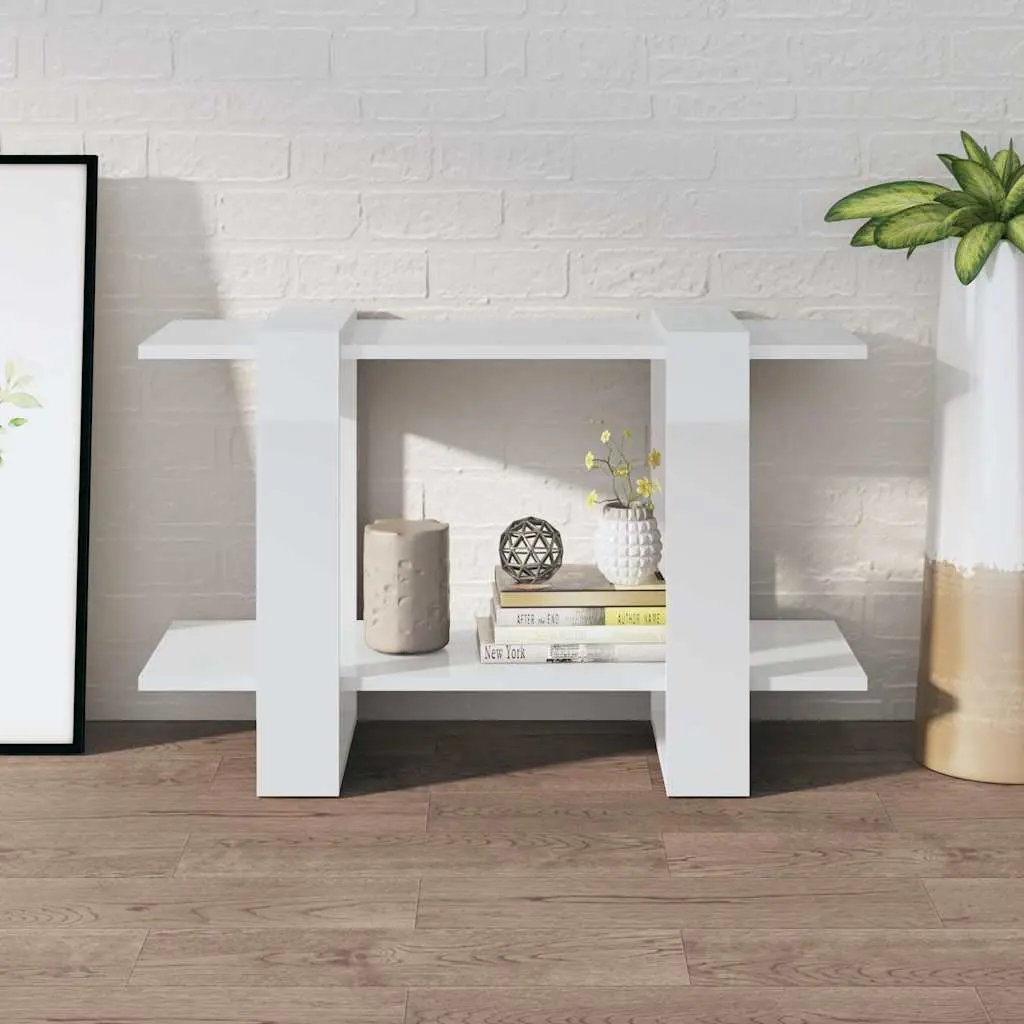 Book Cabinet High Gloss White Room Divider Bookshelf Storage Organiser 80 x 30 x 51 cm