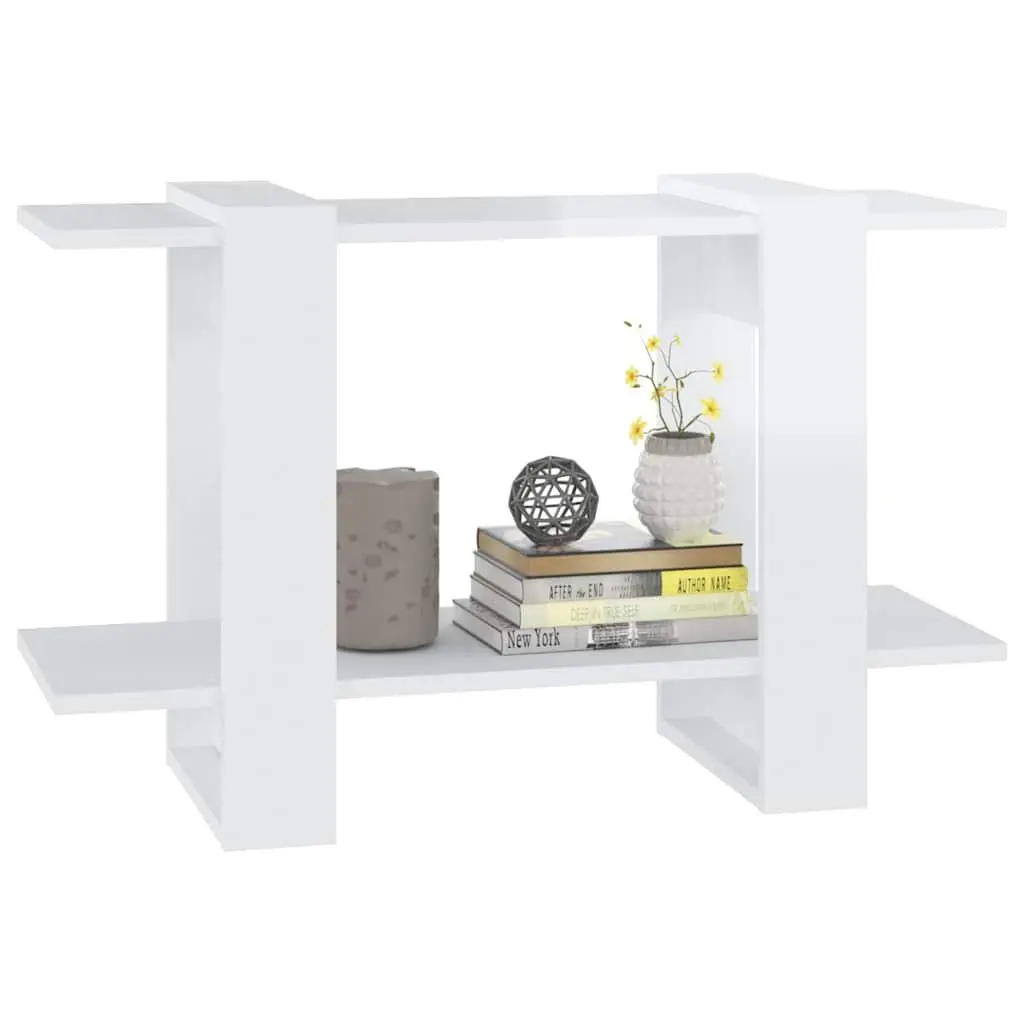 Book Cabinet High Gloss White Room Divider Bookshelf Storage Organiser 80 x 30 x 51 cm