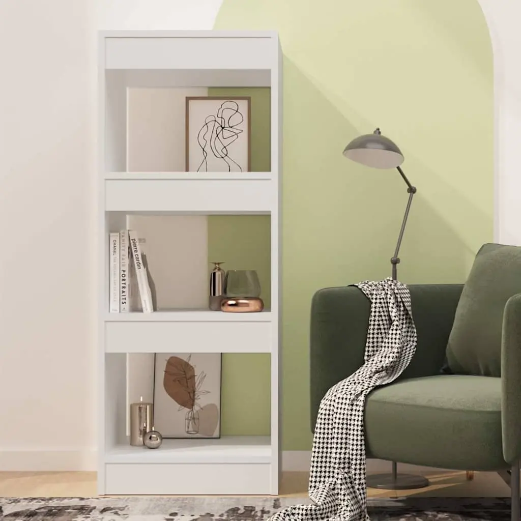 Book Cabinet Engineered Wood 40 x 30 x 103 cm White Room Divider Bookshelf Storage Organiser