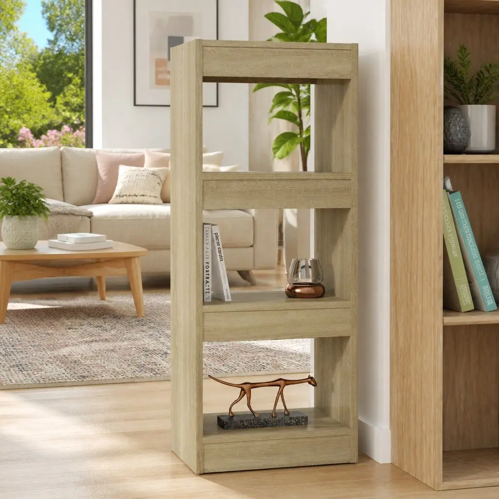 Brown Wooden Book Cabinet & Room Divider