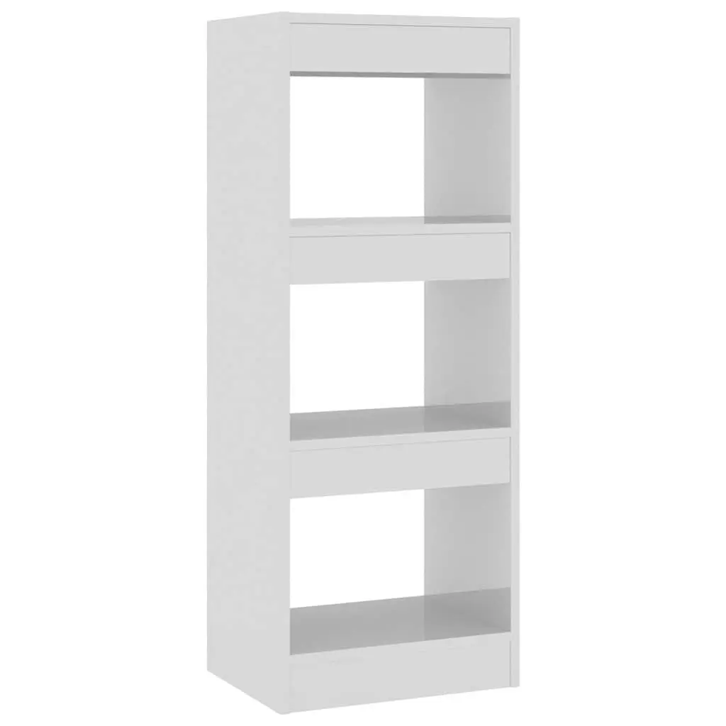 High Gloss White Book Cabinet Room Divider with Storage