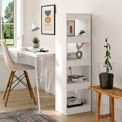 Sleek White Book Cabinet for Storage and Room Division