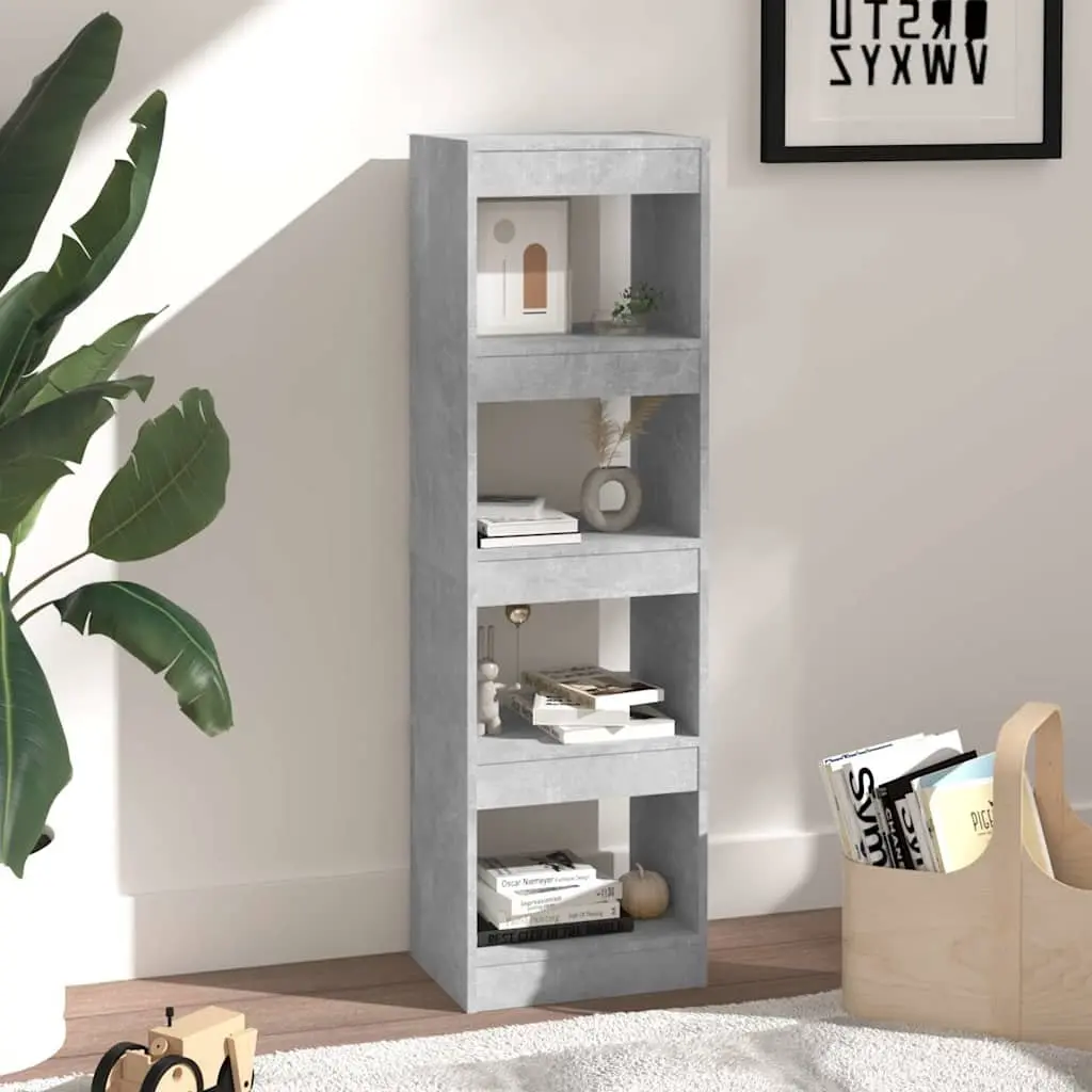 Grey Book Cabinet Room Divider and Storage Unit