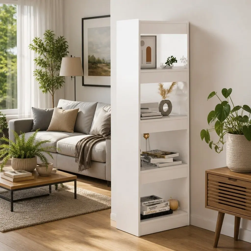Book Cabinet Storage Room Divider High Gloss White 40 x 30 x 135 cm