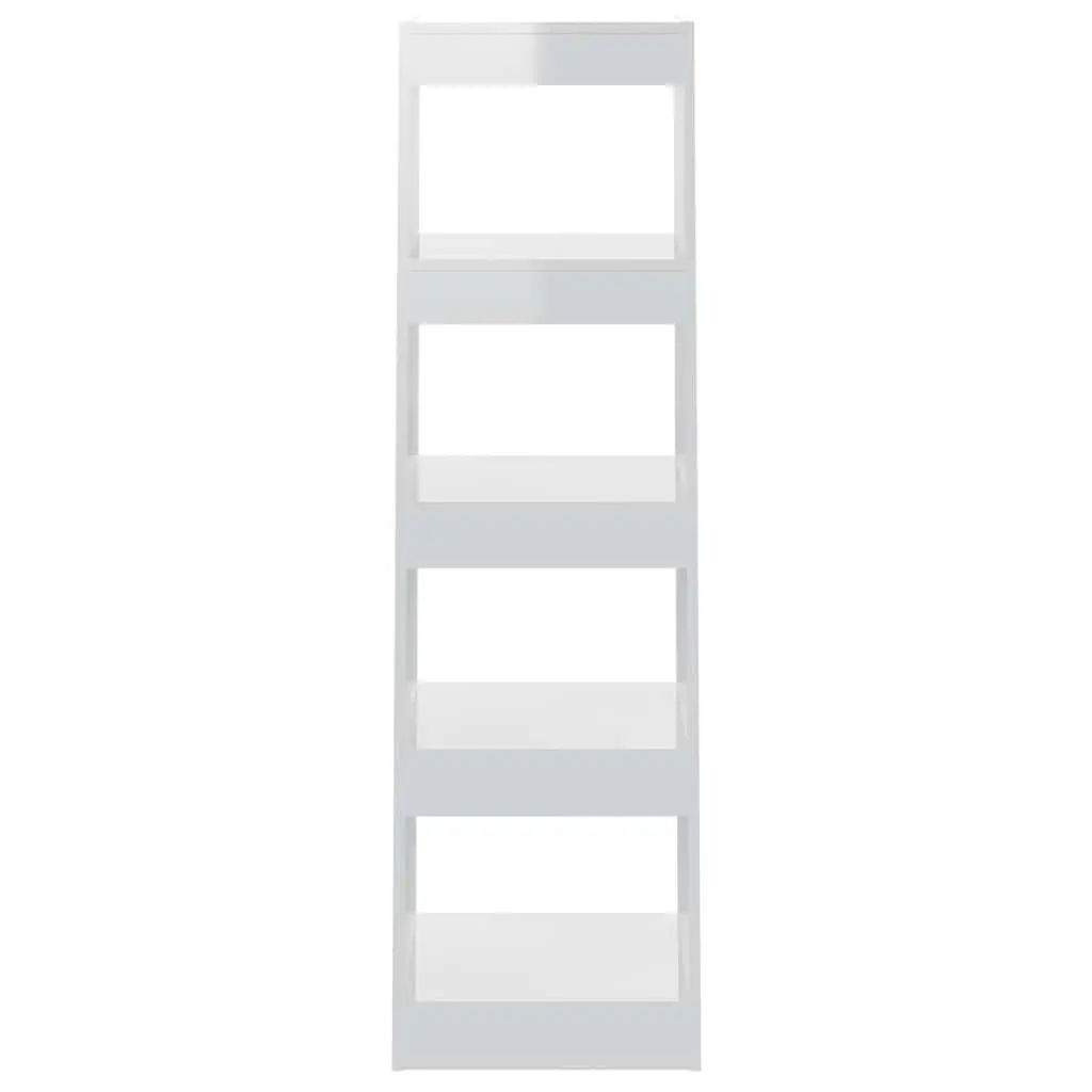 Book Cabinet Storage Room Divider High Gloss White 40 x 30 x 135 cm