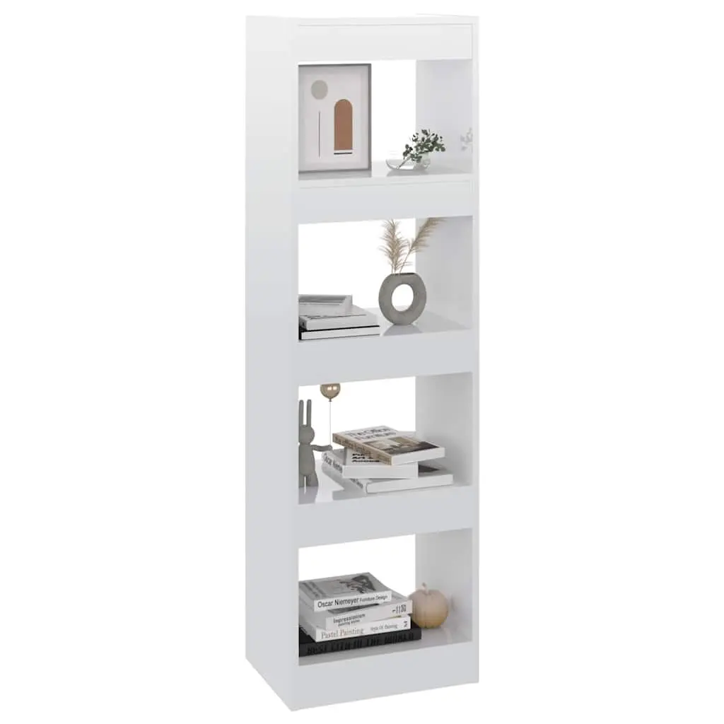 Book Cabinet Storage Room Divider High Gloss White 40 x 30 x 135 cm