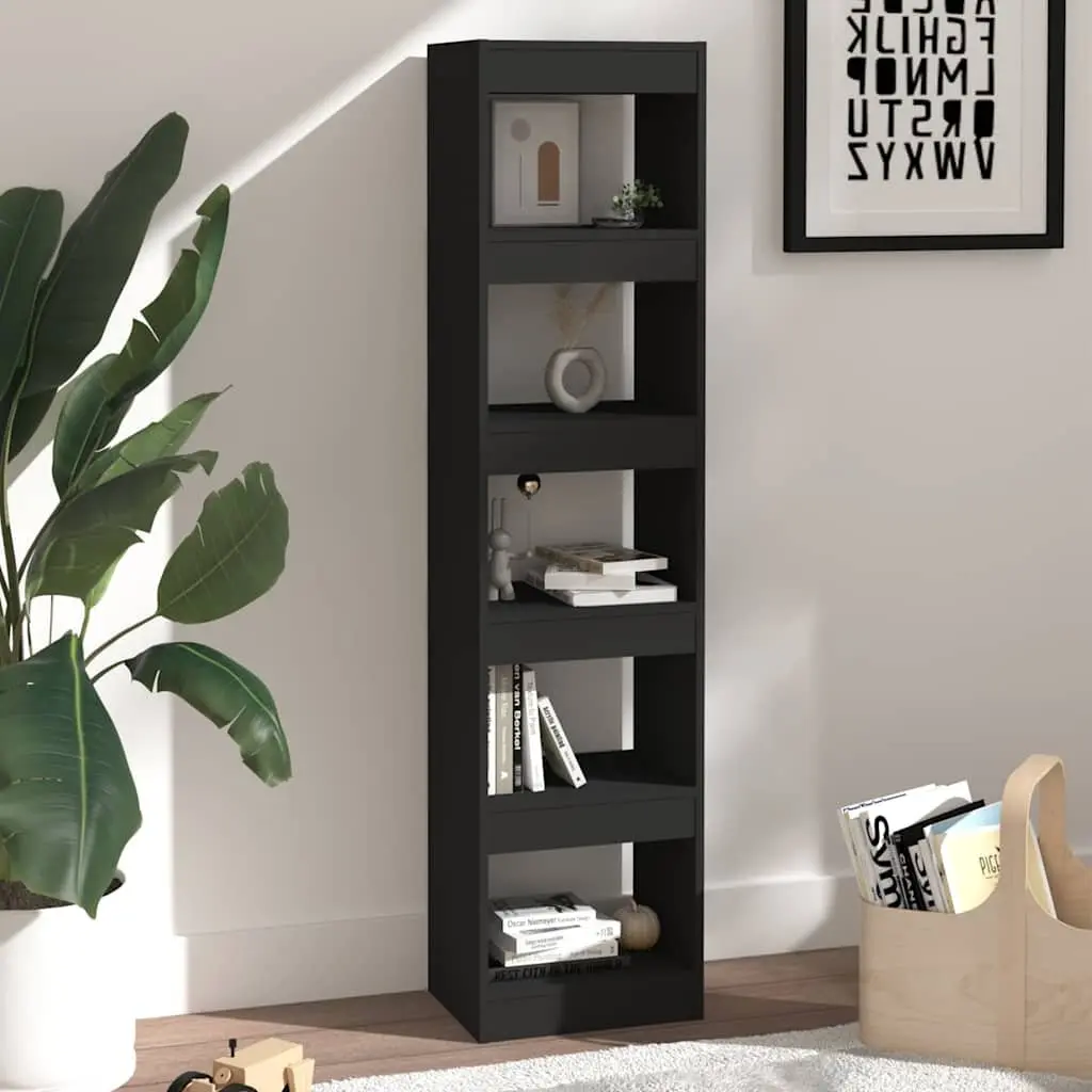 Black Book Cabinet with Room Divider Functionality