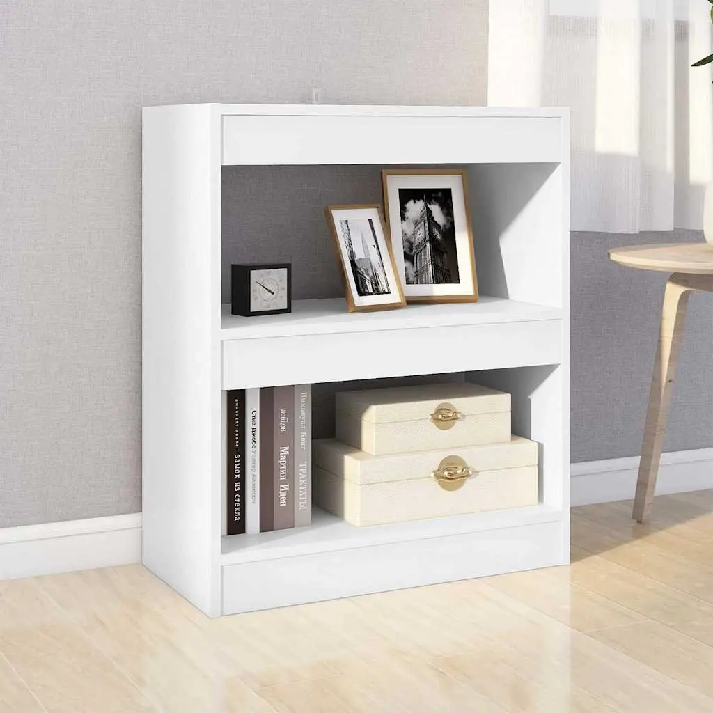 White Book Cabinet Room Divider with Ample Shelving