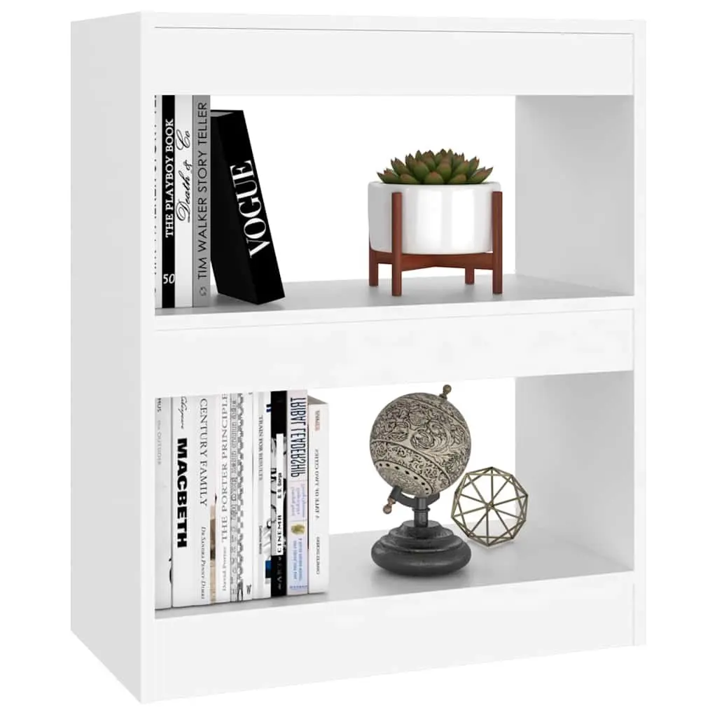 White Book Cabinet Room Divider with Ample Shelving