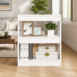 High Gloss White Book Cabinet Shelf Room Divider