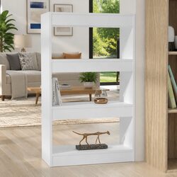 White Wooden Book Cabinet Room Divider with Storage