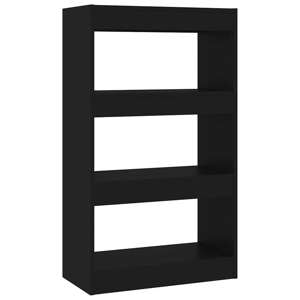 Black Wooden Bookcase with Room Divider Functionality