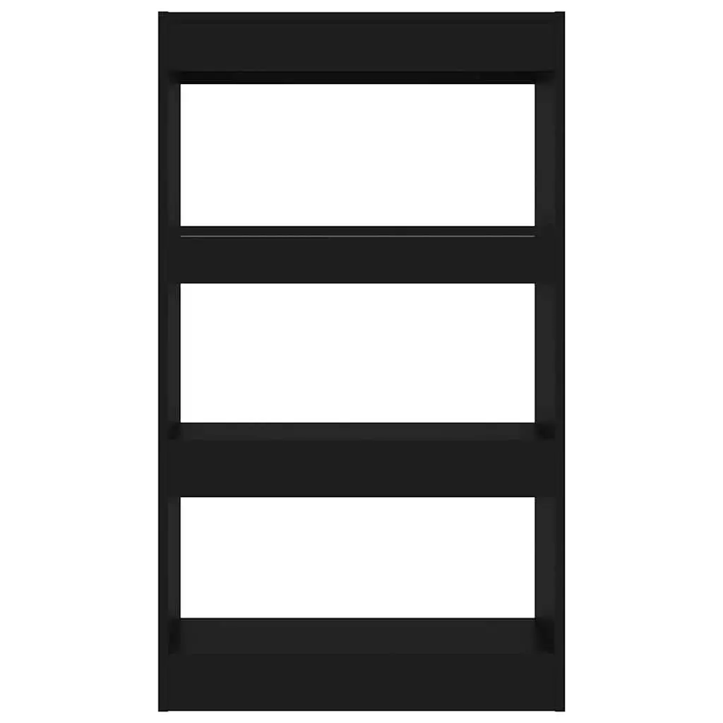 Black Wooden Bookcase with Room Divider Functionality