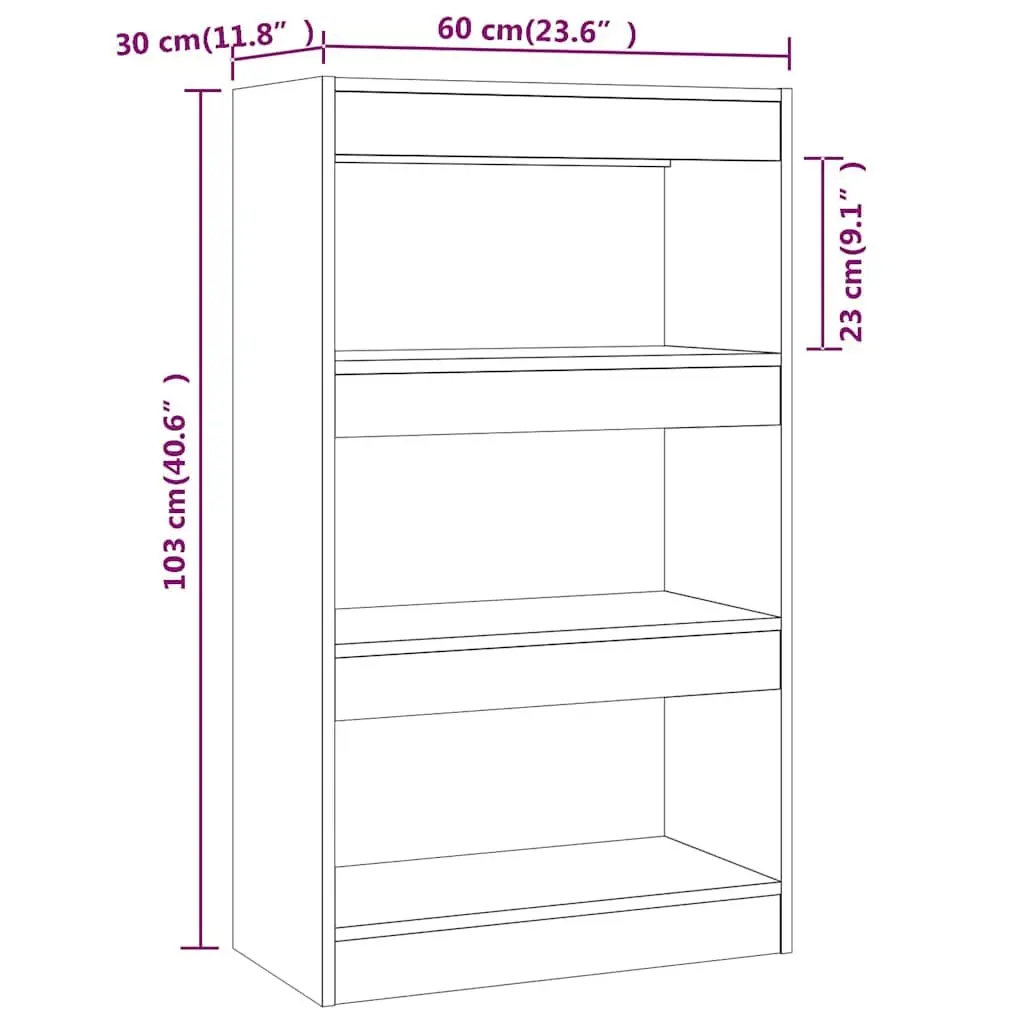 Black Wooden Bookcase with Room Divider Functionality