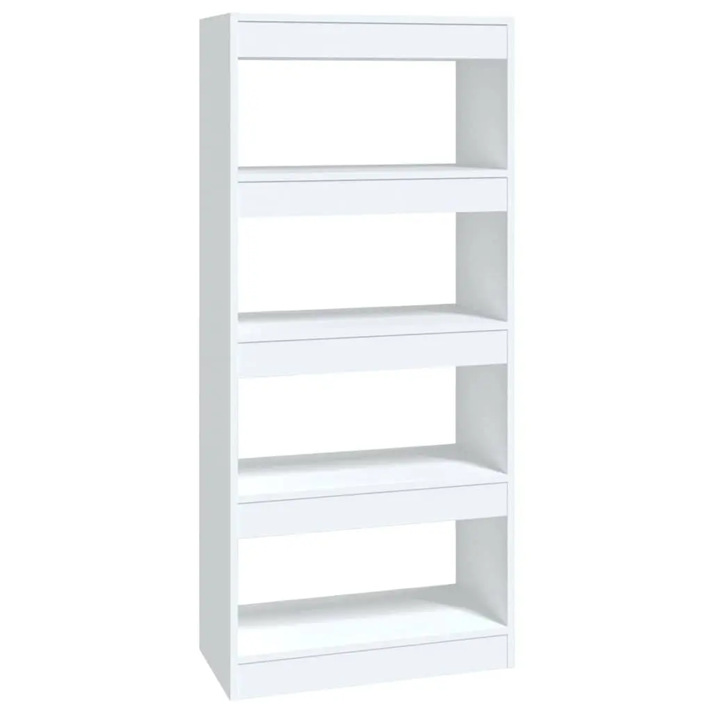 Book Cabinet Engineered Wood 60x30x135 cm White Room Divider Bookshelf Storage