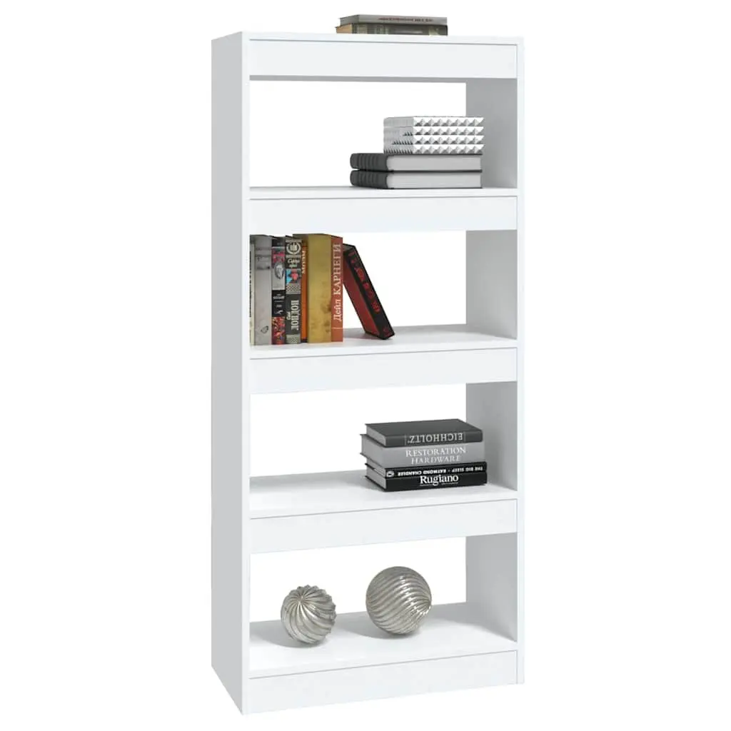 Book Cabinet Engineered Wood 60x30x135 cm White Room Divider Bookshelf Storage