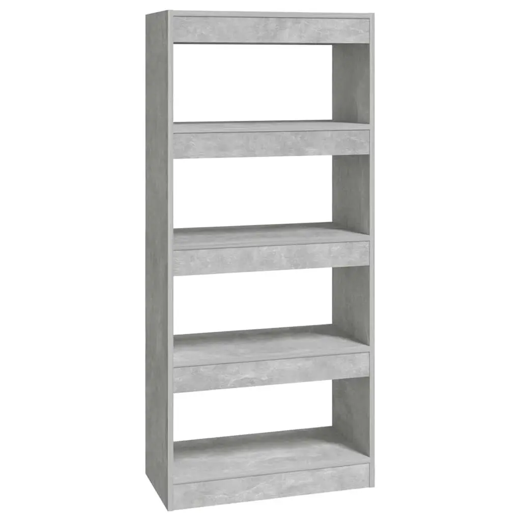 Grey Engineered Wood Book Cabinet with Room Divider