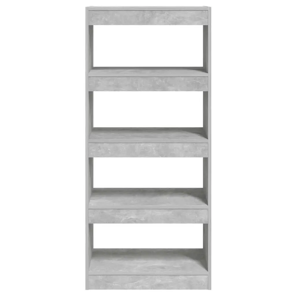 Grey Engineered Wood Book Cabinet with Room Divider
