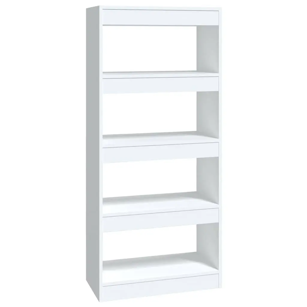 White High Gloss Book Cabinet with Storage