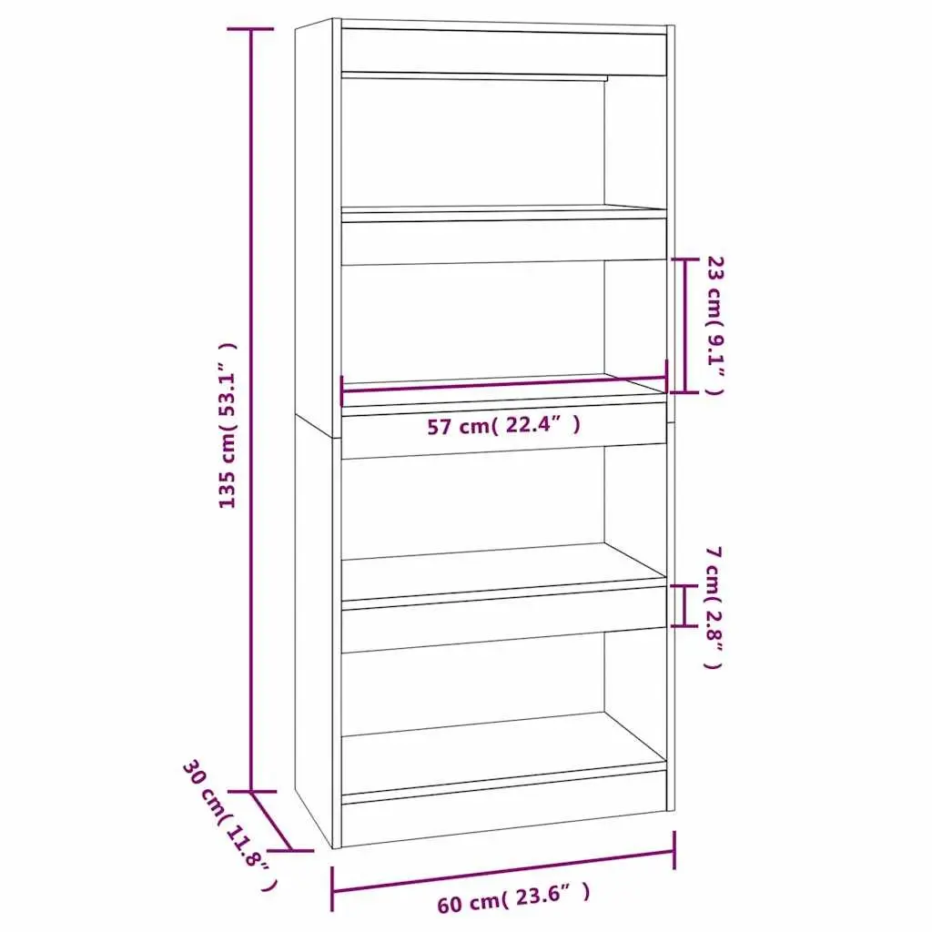 White High Gloss Book Cabinet with Storage