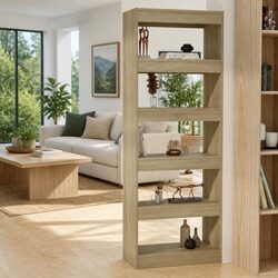 Sonoma Oak Book Cabinet with Room Divider Functionality