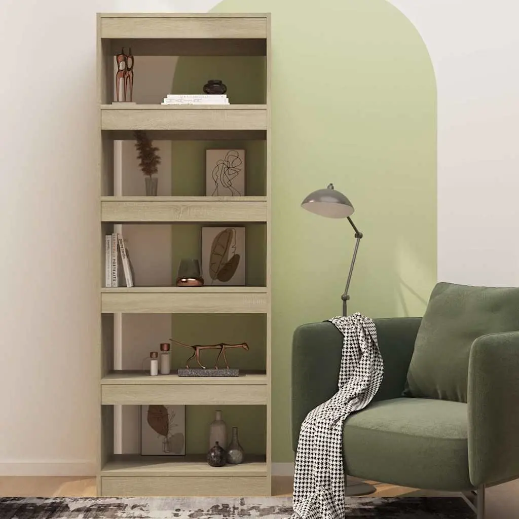Sonoma Oak Book Cabinet with Room Divider Functionality
