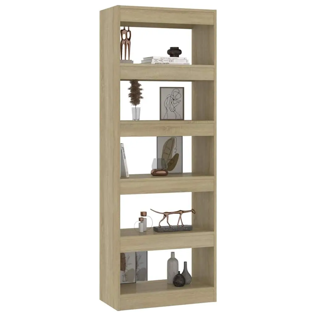 Sonoma Oak Book Cabinet with Room Divider Functionality