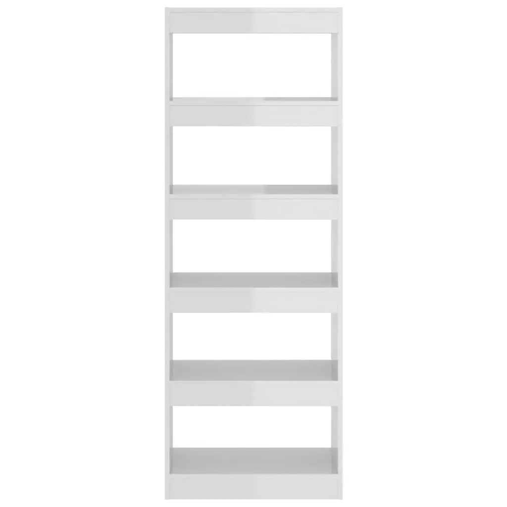 High Gloss White Wooden Book Cabinet Room Divider 60x30x166cm