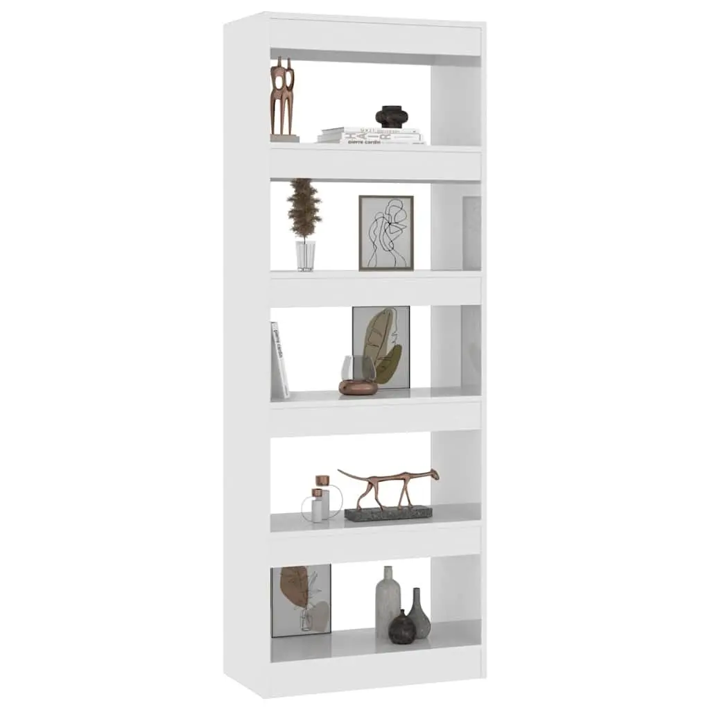 High Gloss White Wooden Book Cabinet Room Divider 60x30x166cm