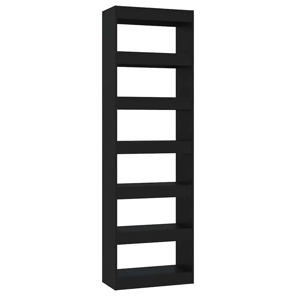 Black Wooden Book Cabinet and Room Divider
