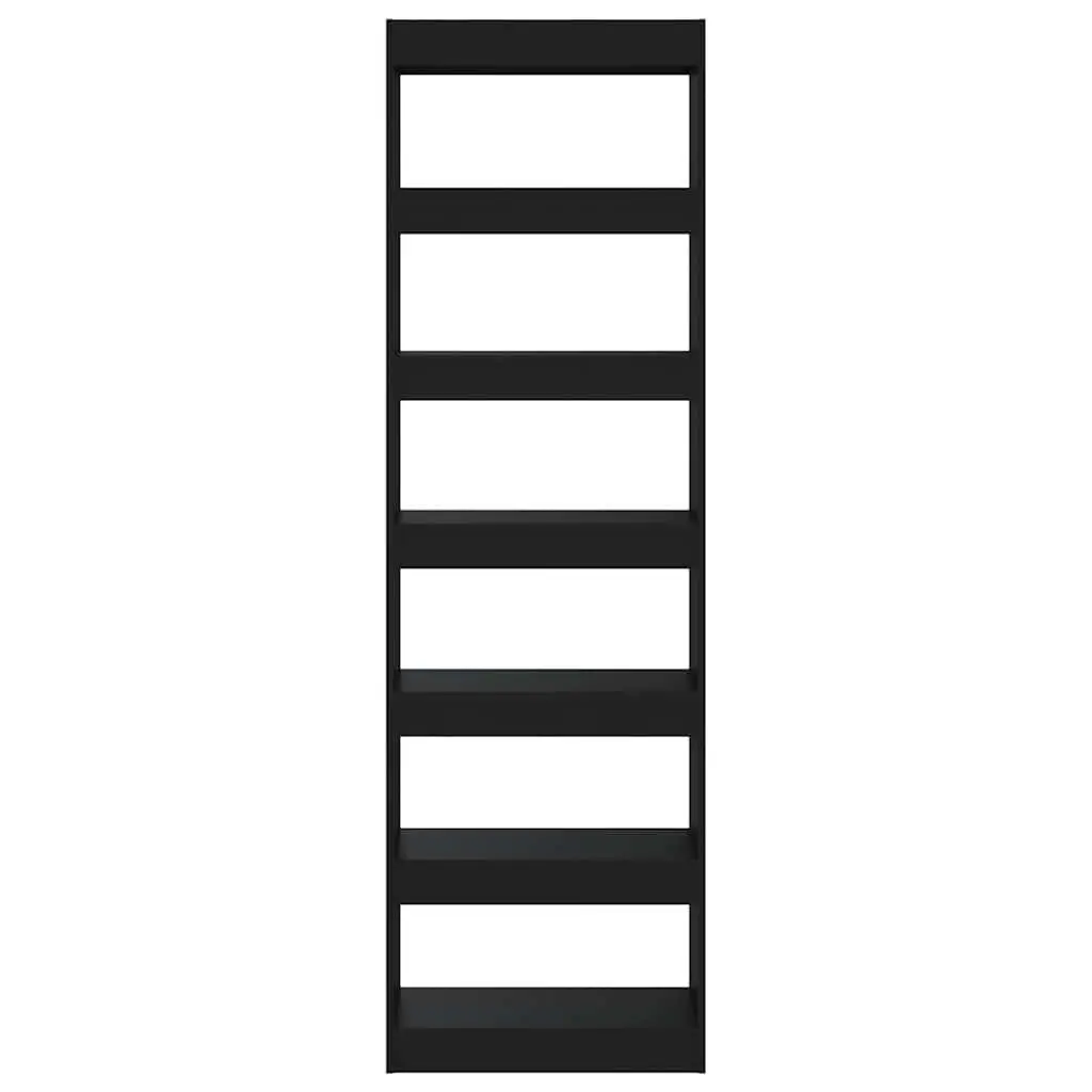 Black Wooden Book Cabinet and Room Divider