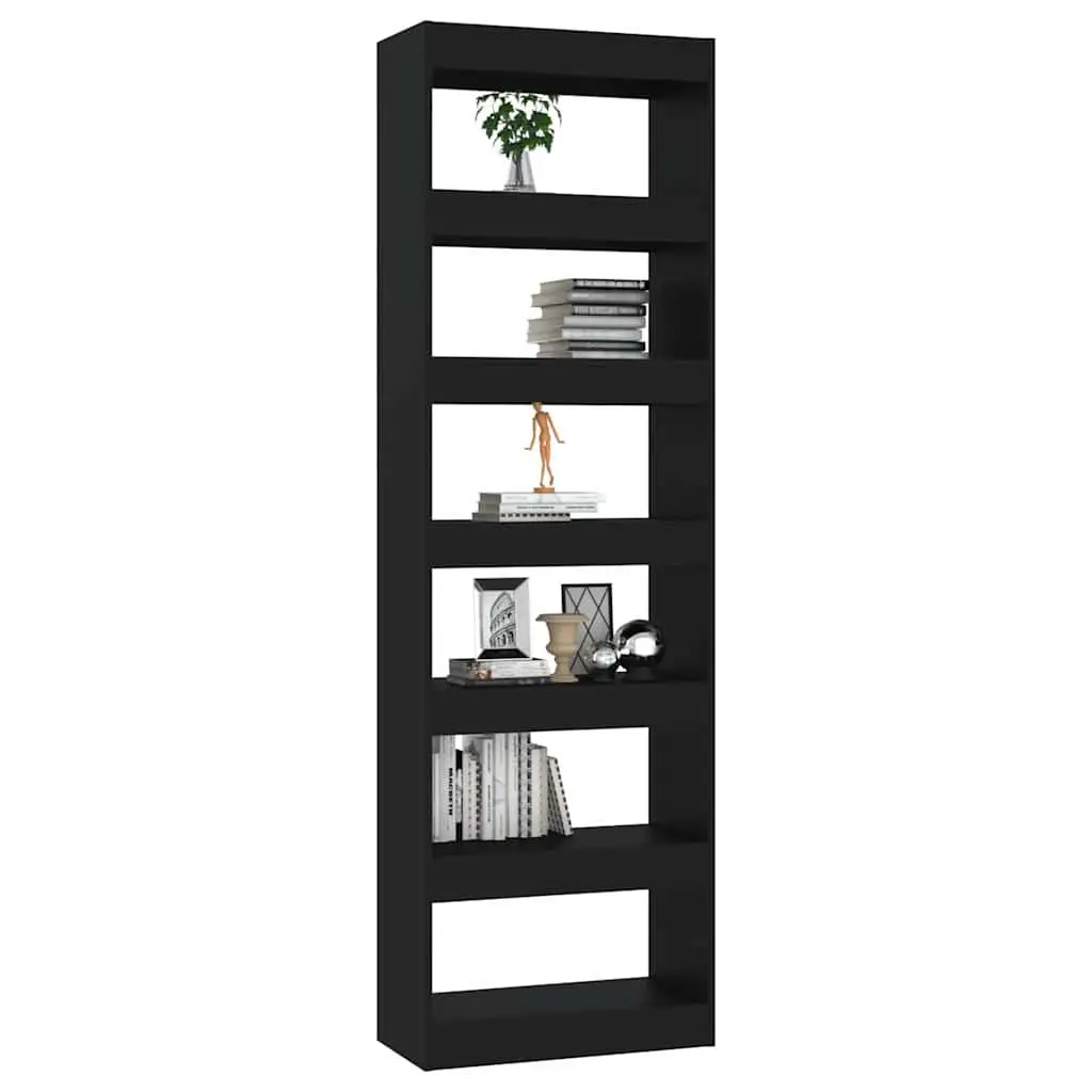Black Wooden Book Cabinet and Room Divider