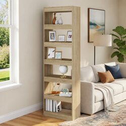 Brown Wooden Book Cabinet for Storage and Room Division