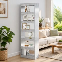 Sturdy Grey Book Cabinet Room Divider 60x30x198cm