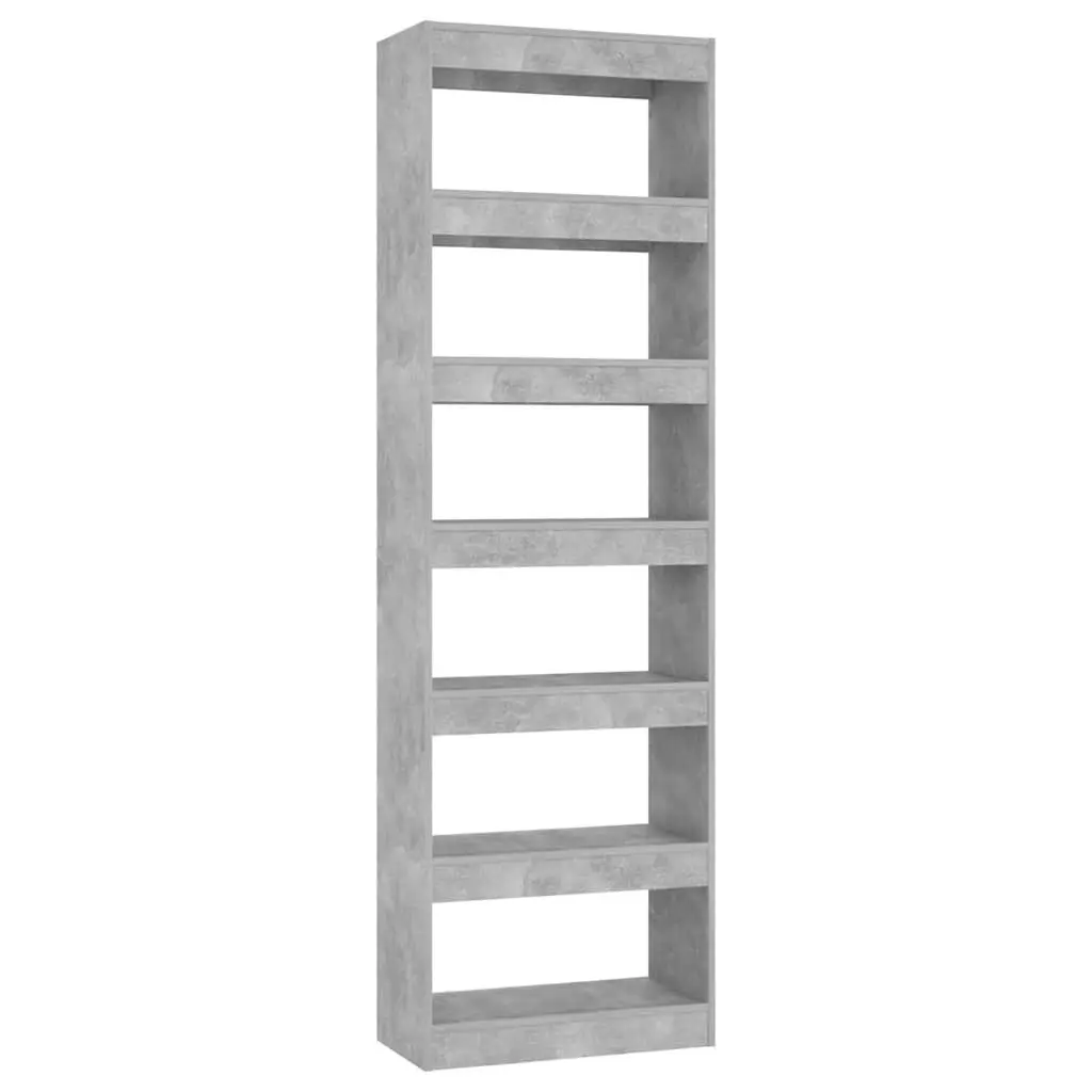 Bookcase Wooden Storage Grey 60x30x198cm Room Divider Shelving Unit