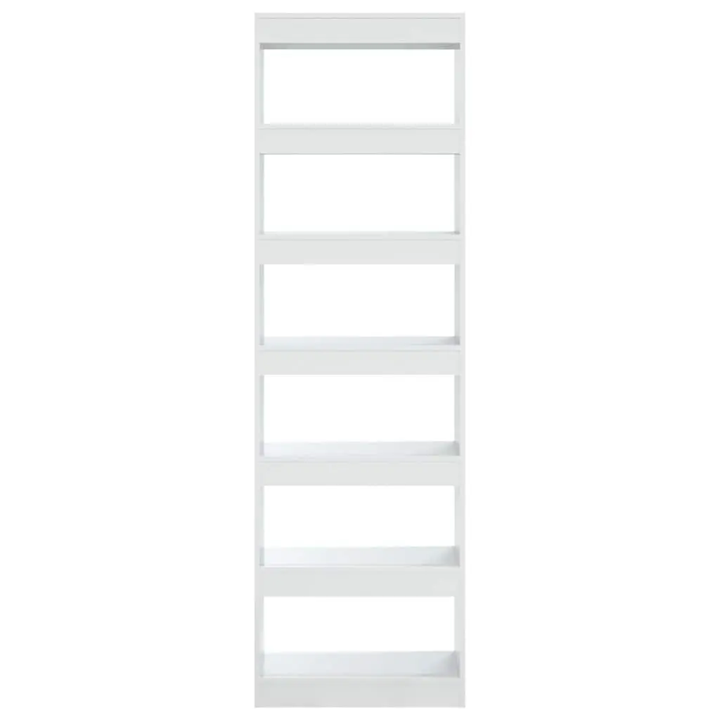 Book Cabinet Wooden 60W x 30D x 198H cm High Gloss White Room Divider Storage Bookshelf