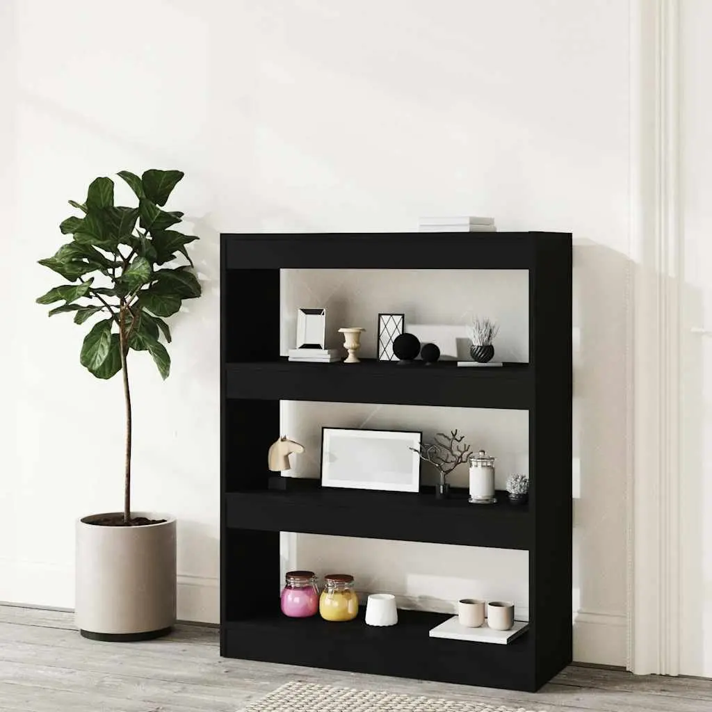 Black Wooden Book Cabinet Room Divider