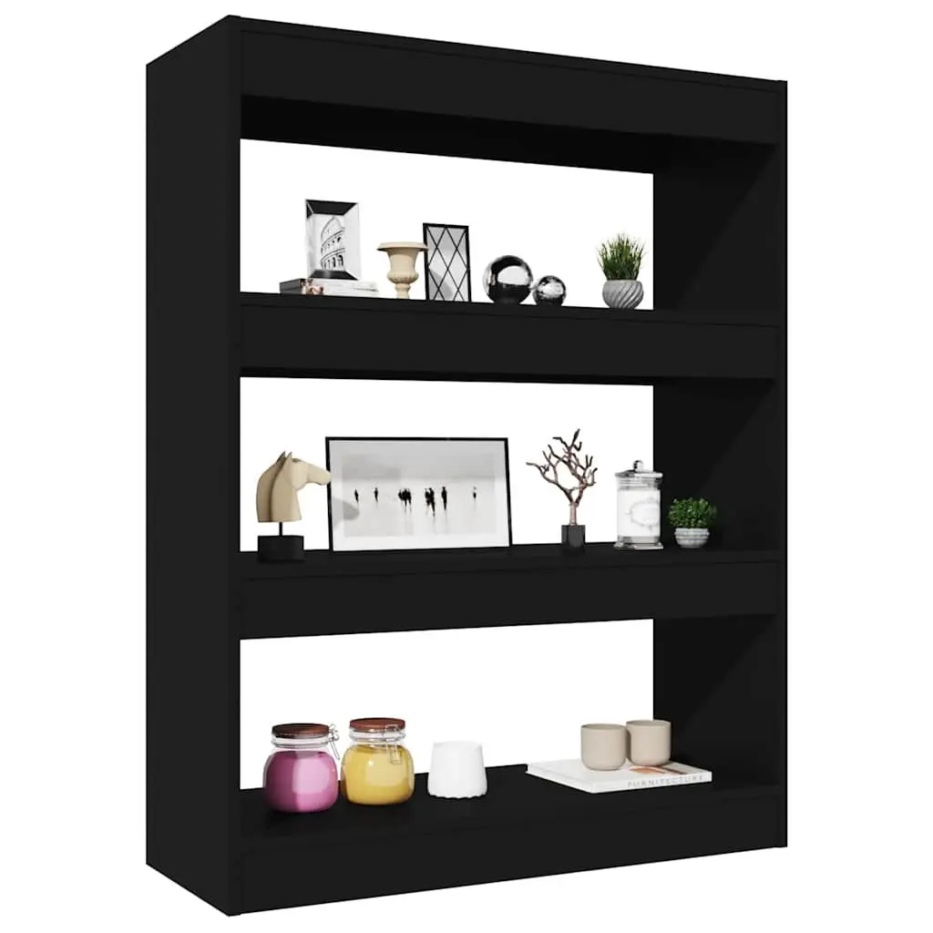 Black Wooden Book Cabinet Room Divider
