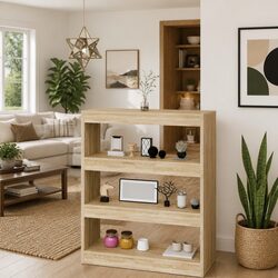 Brown Standing Shelf Book Cabinet Room Divider 80x30x103cm
