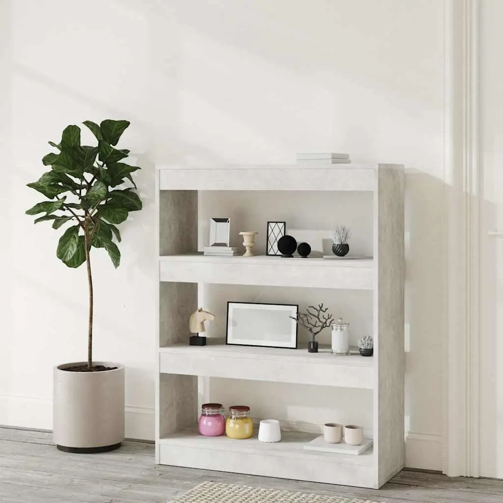 Grey Engineered Wood Book Cabinet Room Divider Organizer