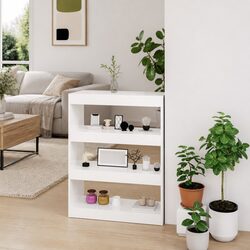 High Gloss White Wooden Book Cabinet and Room Divider