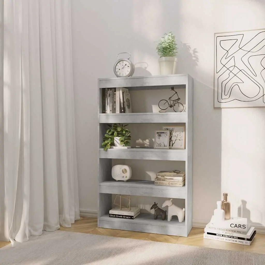 Grey Engineered Wood Book Cabinet Room Divider