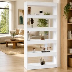 Durable White Book Cabinet Room Divider Bookshelf 80x30x166cm